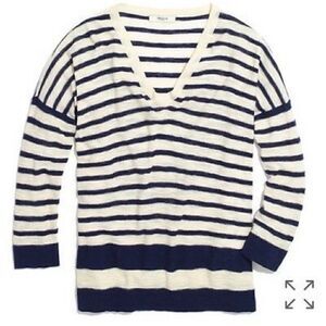 NEW Madewell Navy Striped Sweater